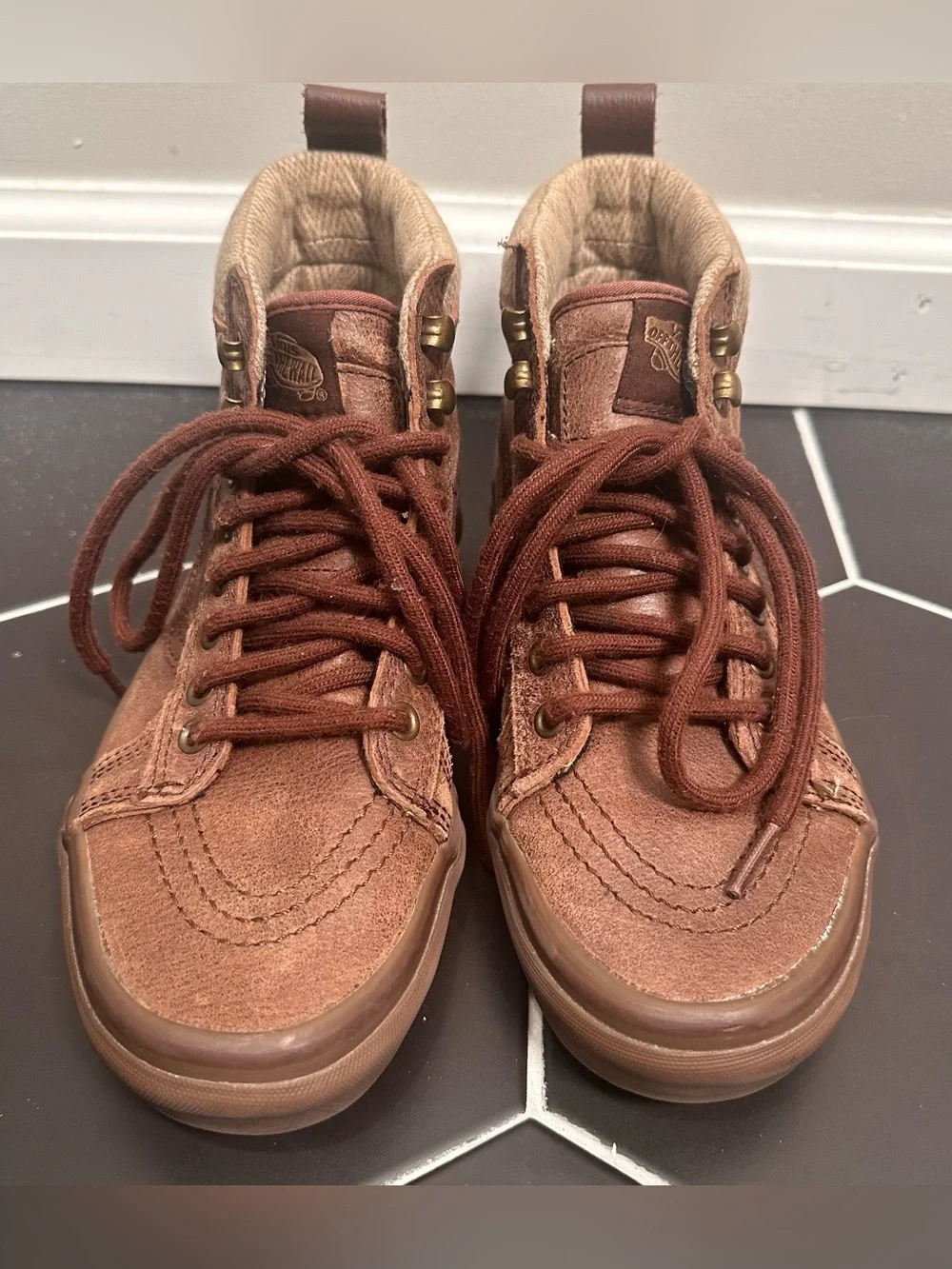 Vans Sk8- MTE Leather High Brown Men’s 5.5 Women’s 7 Sneakers Boot Lace Up